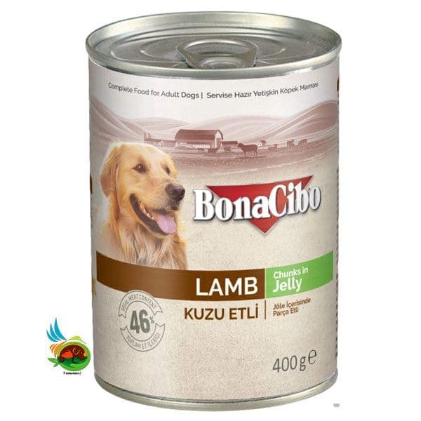 کنسرو چانک سگ بوناسیبو طعم گوشت بره در ژله Bonacibo with lamb chunks in jelly وزن ۴۰۰ گرم — تصویر ۲