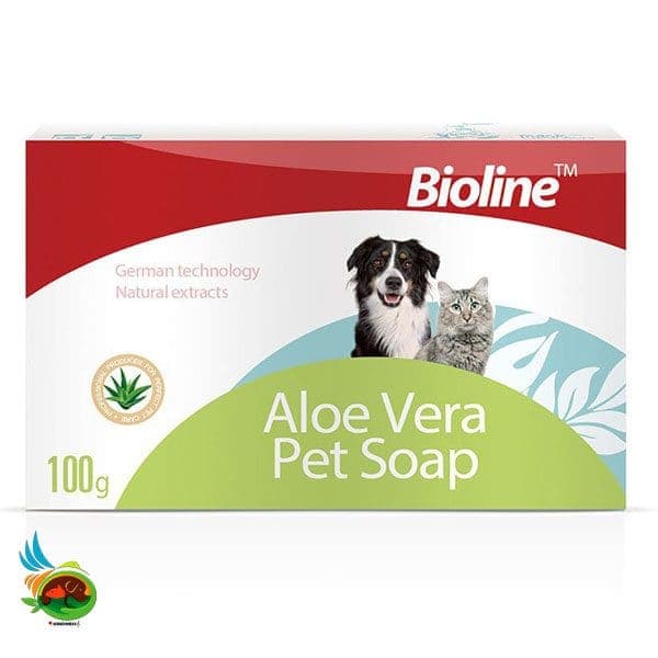 صابون سگ و گربه بایولاین با عصاره آلوئه ورا Bioline aloe vera pet soap وزن 100 گرم — تصویر ۲