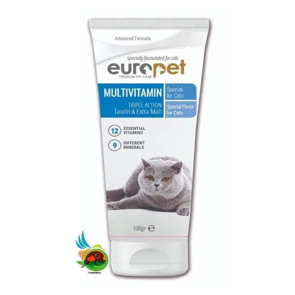 خمیر مولتی ویتامین گربه یوروپت Europet multivitamin وزن ۱۰۰ گرم — تصویر ۲