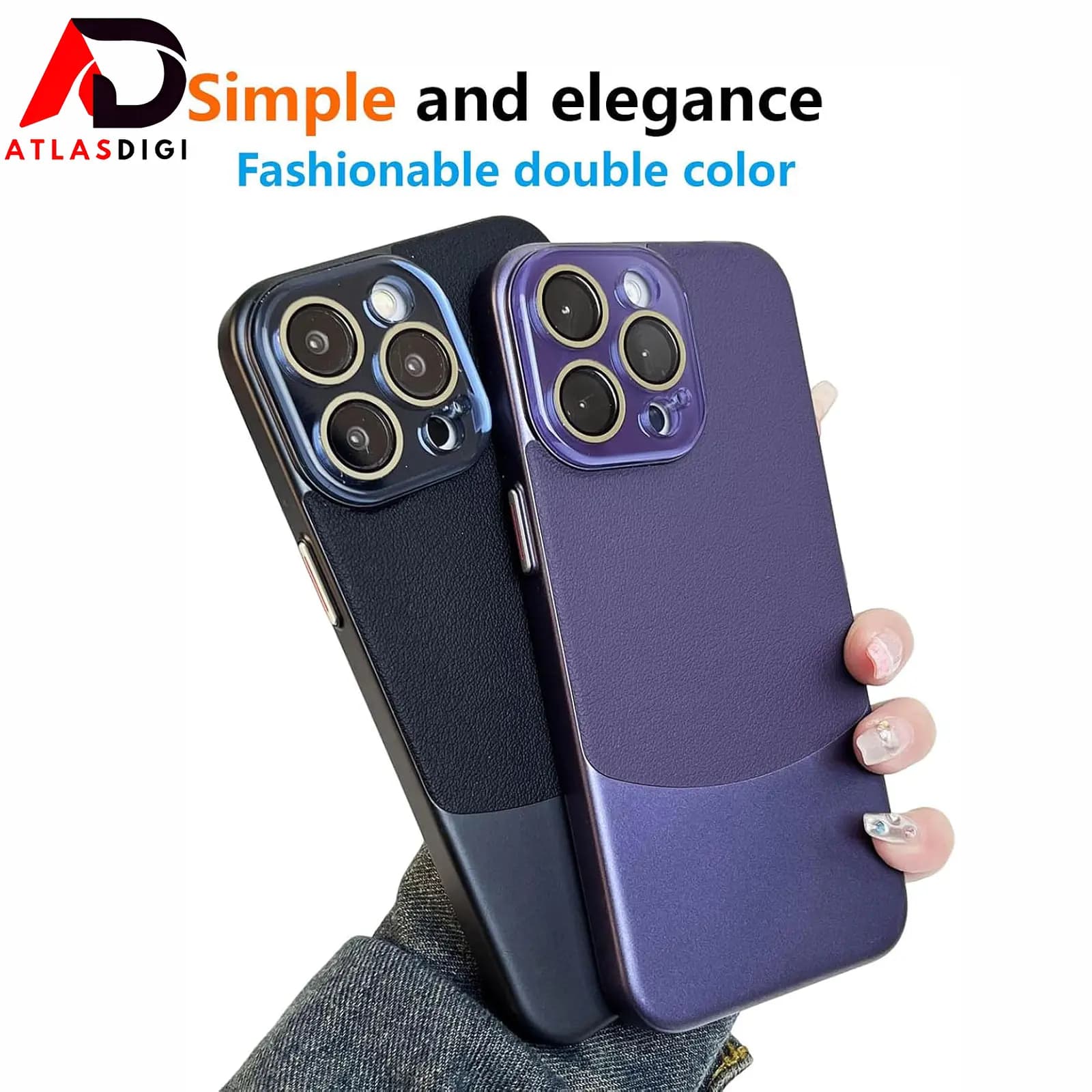 قاب و کاور محافظ چرمی دو رنگ کیسوکو مدل CASEOKO Two-Tone Leather مناسب آیفون iPhone 16 Pro Max سفید — تصویر ۸