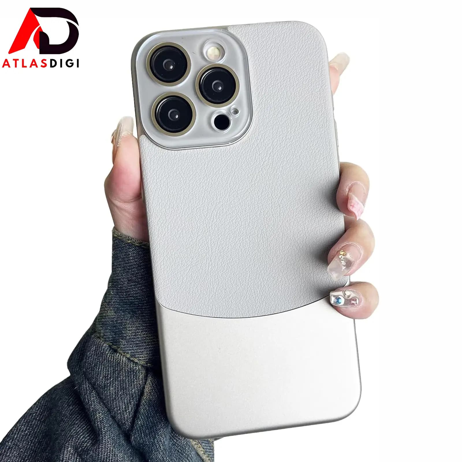 قاب و کاور محافظ چرمی دو رنگ کیسوکو مدل CASEOKO Two-Tone Leather مناسب آیفون iPhone 16 Pro Max سفید — تصویر ۵