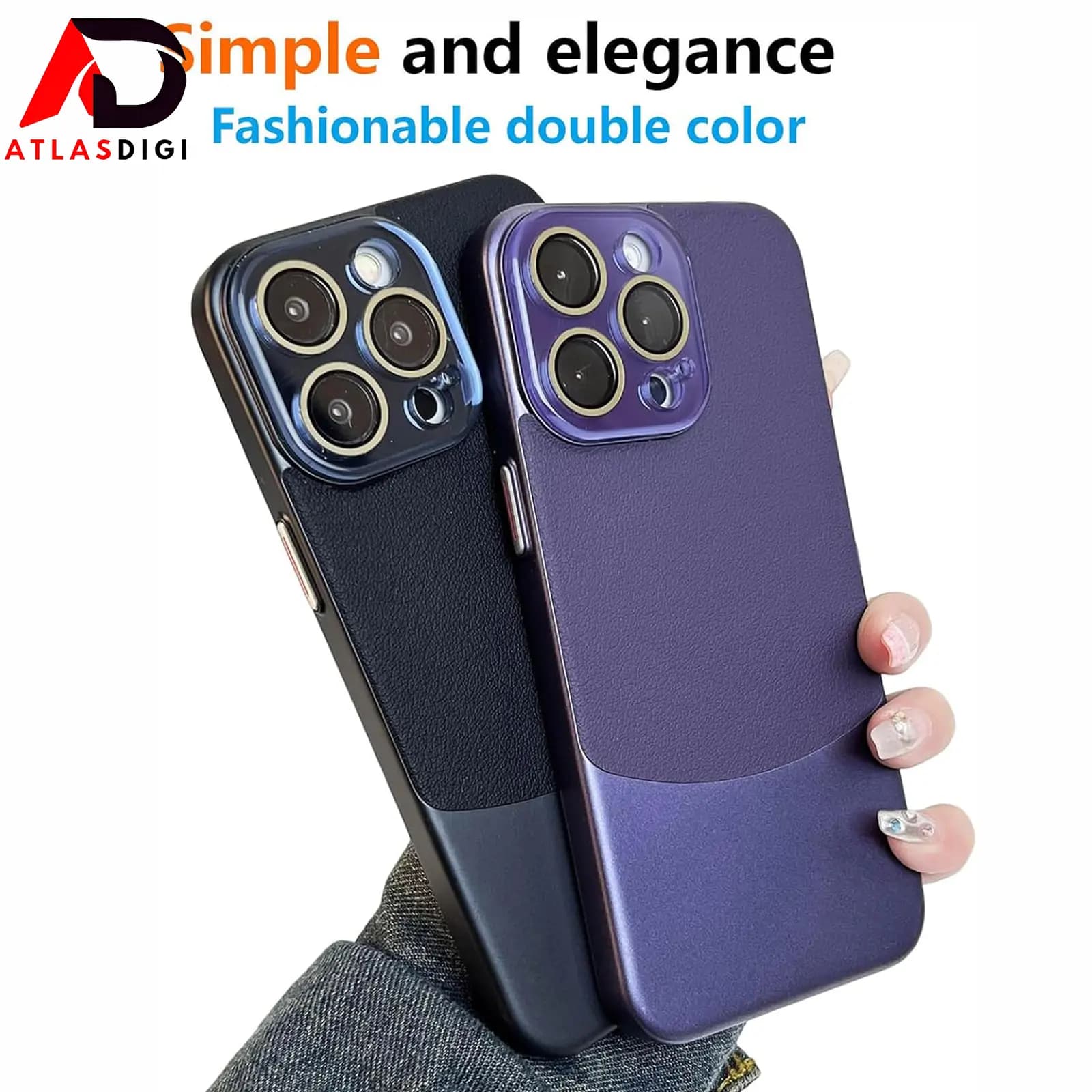 قاب و کاور محافظ چرمی دو رنگ کیسوکو مدل CASEOKO Two-Tone Leather مناسب آیفون iPhone 16 Pro Max سفید — تصویر ۳