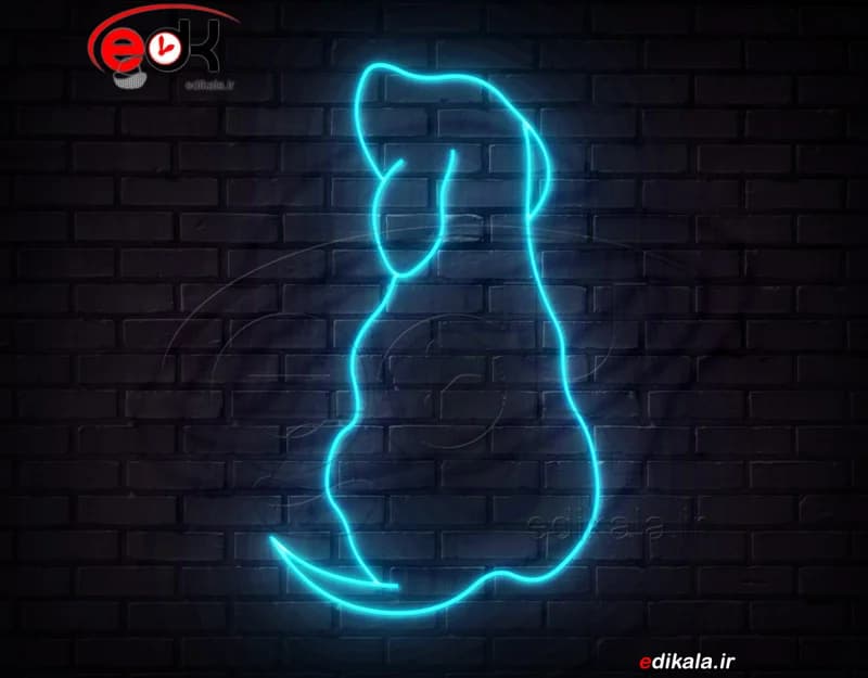 تابلو نئون طرح سگ شماره 41 در ابعاد مختلف + آداپتور + فایل کورل لایه باز
