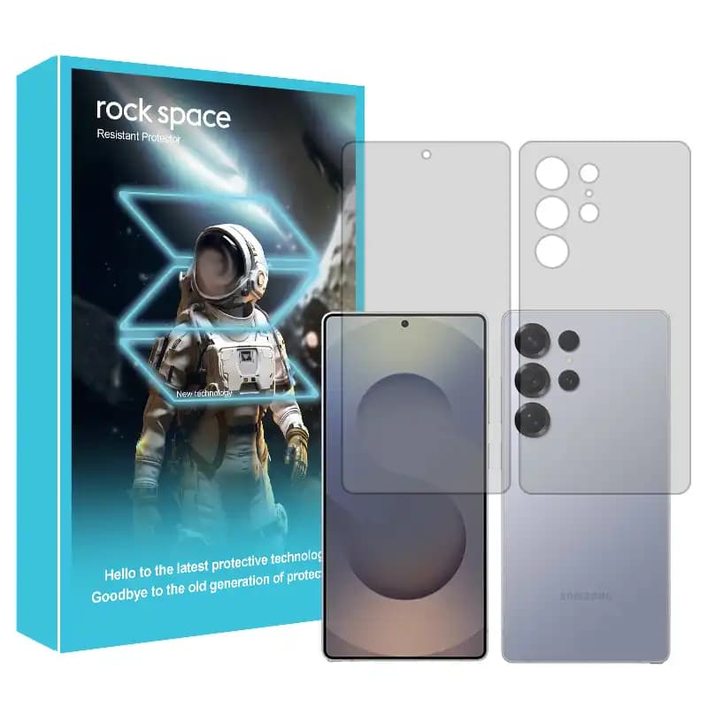 گلس پشت و رو سامسونگ S25 اولترا (Samsung S25 Ultra) هیدروژلی راک اسپیس | کیفیت پریمیوم — تصویر ۵