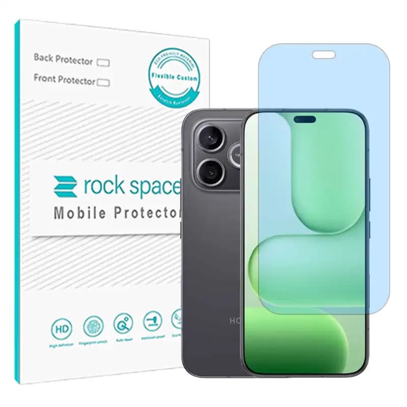 گلس محافظ چشم آنر 600 لایت (Honor 600 Lite) مدل نانو هیدروژل آنتی بلو برند راک اسپیس — تصویر ۴
