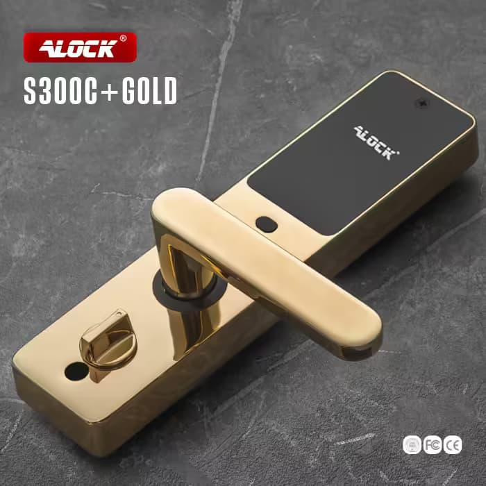دستگیره کارتی هتلی ALOCK مدل S300C+ GOLD (آنلاین) — تصویر ۲