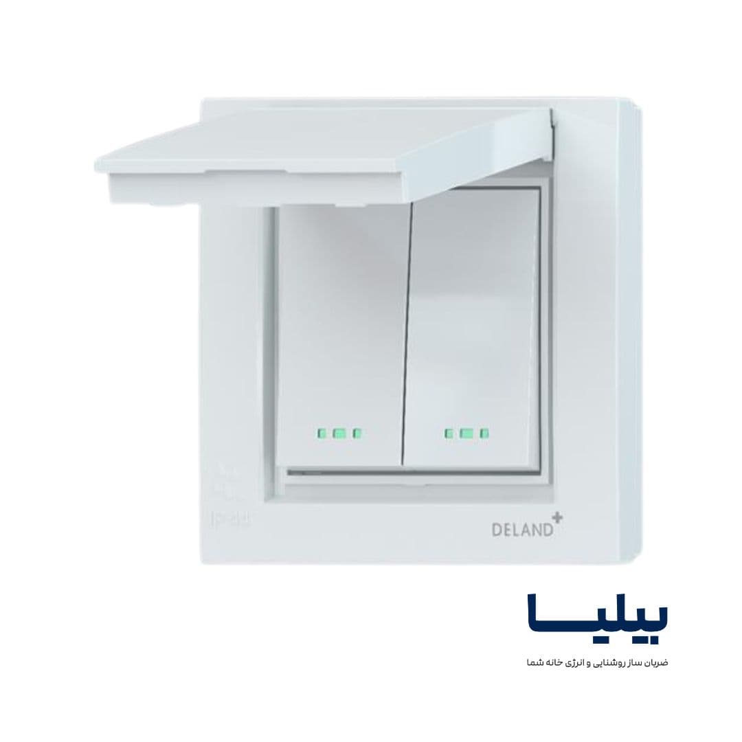 کلید دو پل توکار آسا سفید بارانی دلند