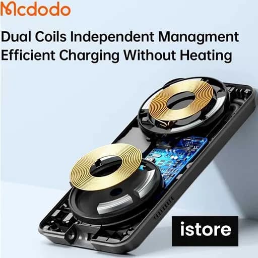 شارژر مگ سیف سفید 25وات و استند رومیزی مک دودو Mcdodo CH-1150 Wireless Magnetic Charger 3 in 1 — تصویر ۶