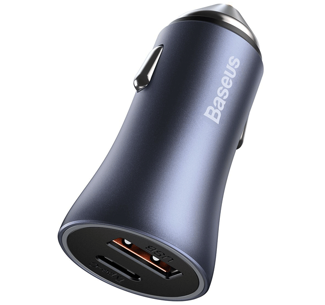 شارژر فندکی بیسوس Baseus Golden Contactor Pro Dual Quick Charger Car Charger U+C 40W Dark Gray CCJD-0G (گارانتی مادام العمر LMR)