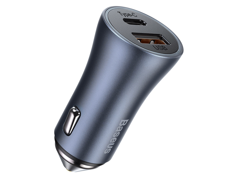 شارژر فندکی بیسوس Baseus Golden Contactor Pro Dual Quick Charger Car Charger U+C 40W Dark Gray CCJD-0G (گارانتی مادام العمر LMR) — تصویر ۳