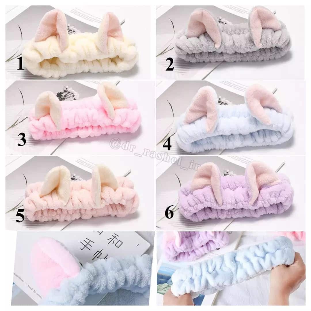 هدبند حوله ای مدل گربه Women Spa Head band Cat Model — تصویر ۴
