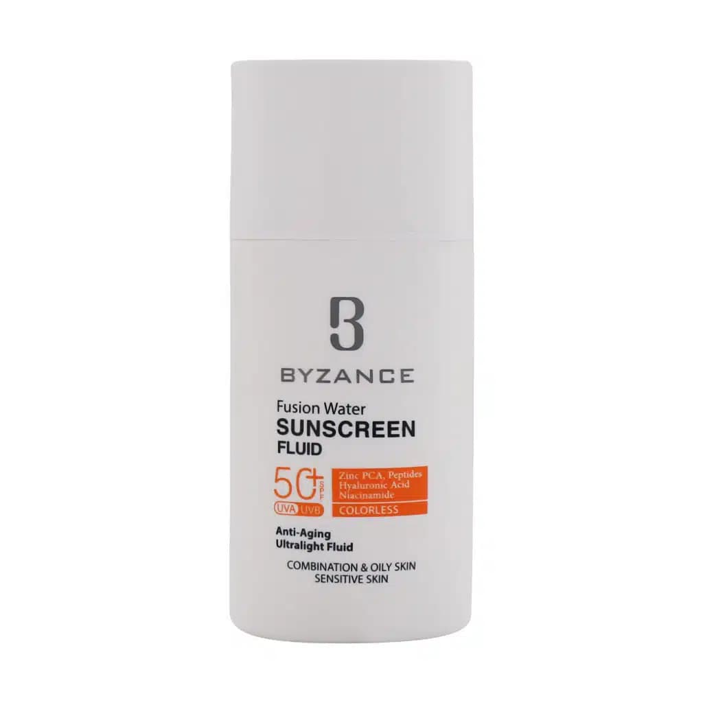 فلوئید ضد آفتاب فیوژن واتر SPF50 بیزانس مناسب پوست چرب و مختلط 50 میلی لیتر — تصویر ۹