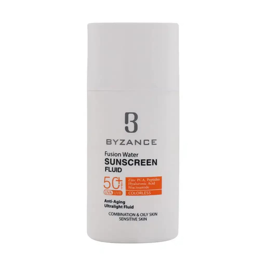 فلوئید ضد آفتاب فیوژن واتر SPF50 بیزانس مناسب پوست چرب و مختلط 50 میلی لیتر — تصویر ۸