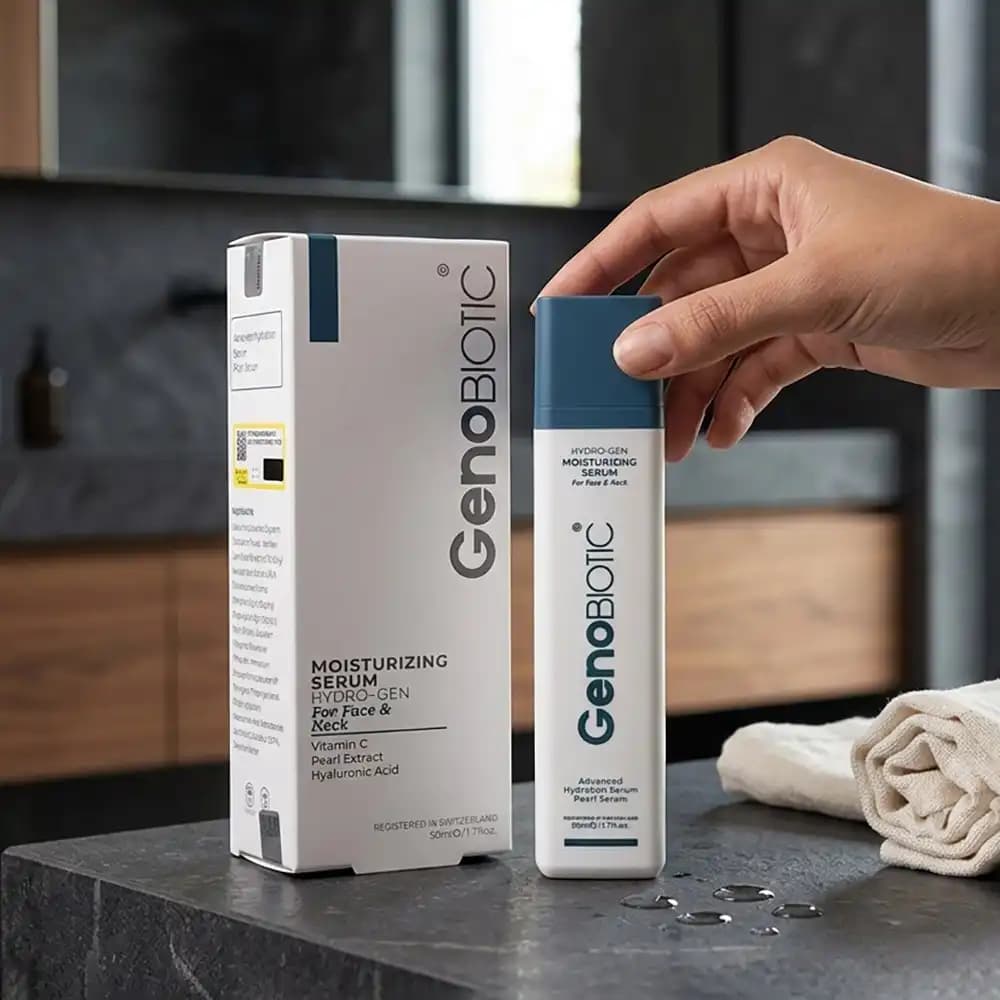 سرم رطوبترسان صورت و گردن ژنوبایوتیک (GenoBiotic) مدل Hydro-Gen حجم 50 میلی لیتر — تصویر ۴