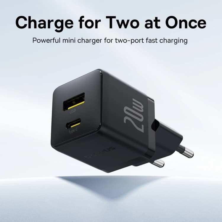 شارژر دیواری باسئوس مدل Palm Fast Charger ۲۰ وات دو پورت — تصویر ۳