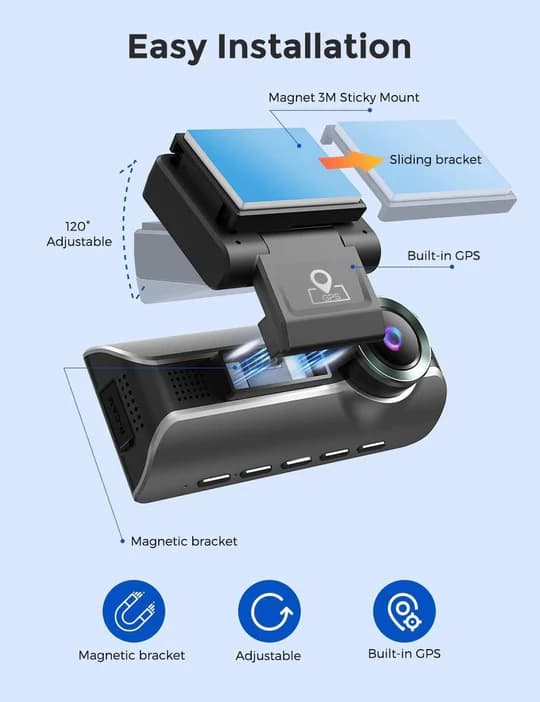 دوربین رانندگی خودرو شیائومی مدل Xiaomi Jiekemi Smart Dash Cam KM800 — تصویر ۵
