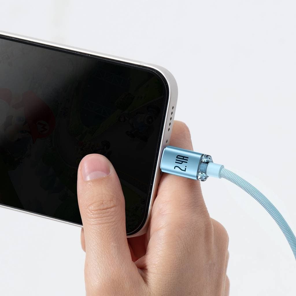 کابل USB به لایتنینگ باسئوس مدل Crystal Shine Series طول 2 متر — تصویر ۸