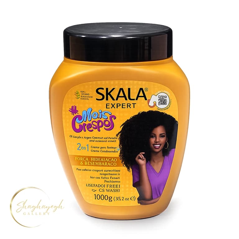 ماسک مو آبرسان و تقویت کننده موهای فر و بسیار فر اسکالا 1000 گرم Skala Expert Mais Crespos 2 in 1 Hair Treatment Cream and Leave In Conditioner 1000g — تصویر ۲