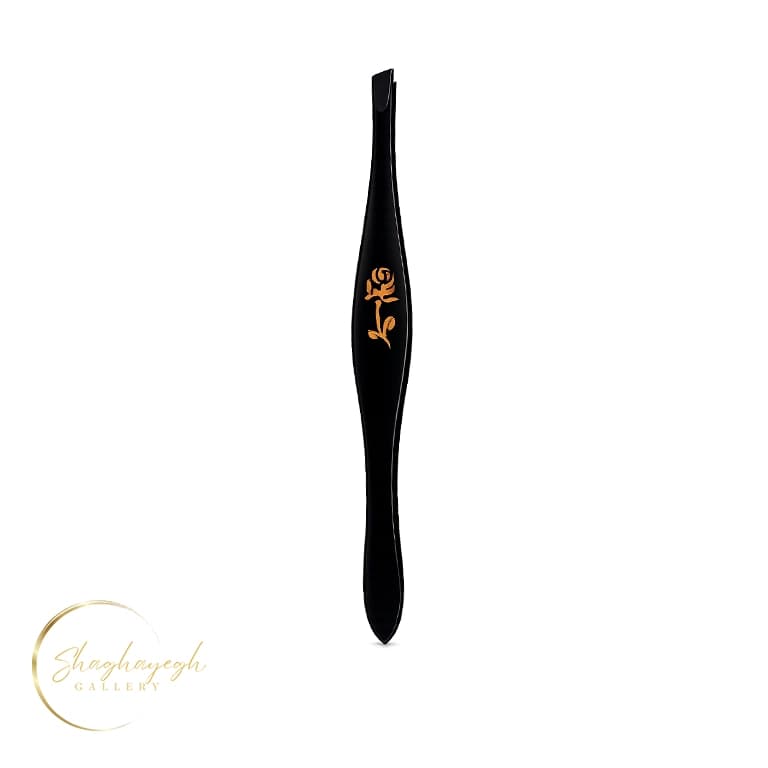 موچین ابرو سرکج تمام مشکی حرفهای میژیانگ مدل Meijiang Professional Black Slant Tip Tweezers