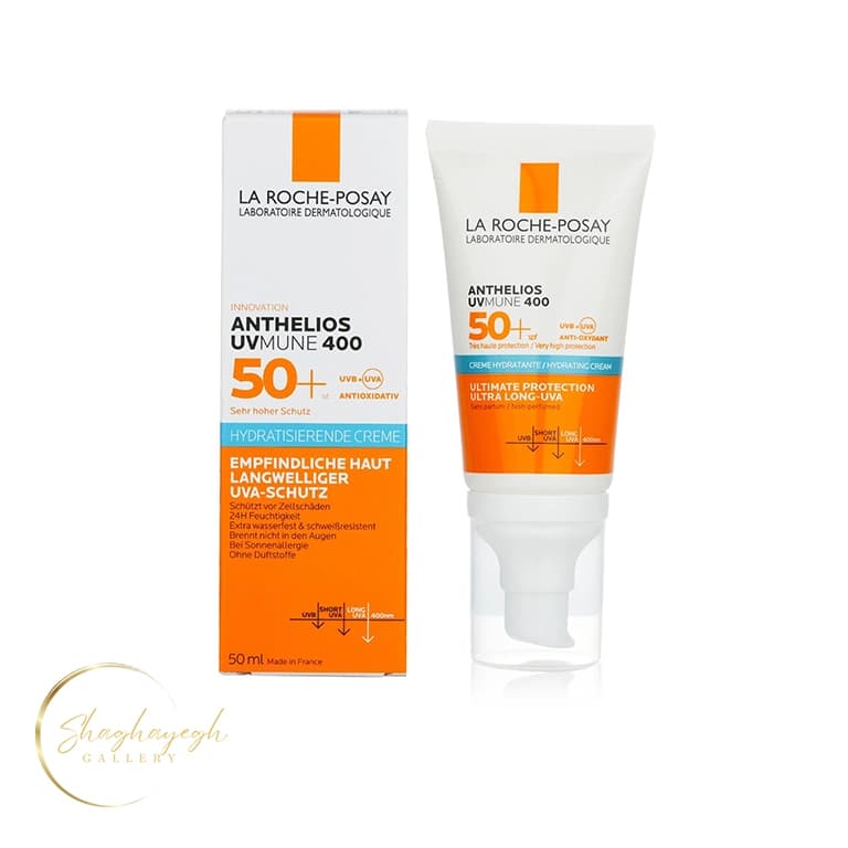 کرم ضد آفتاب آبرسان SPF50+ پوست حساس لاروش پوزای 50 میل La Roche-Posay UVMune 400 Hydrating Cream SPF50+ 50ml — تصویر ۲