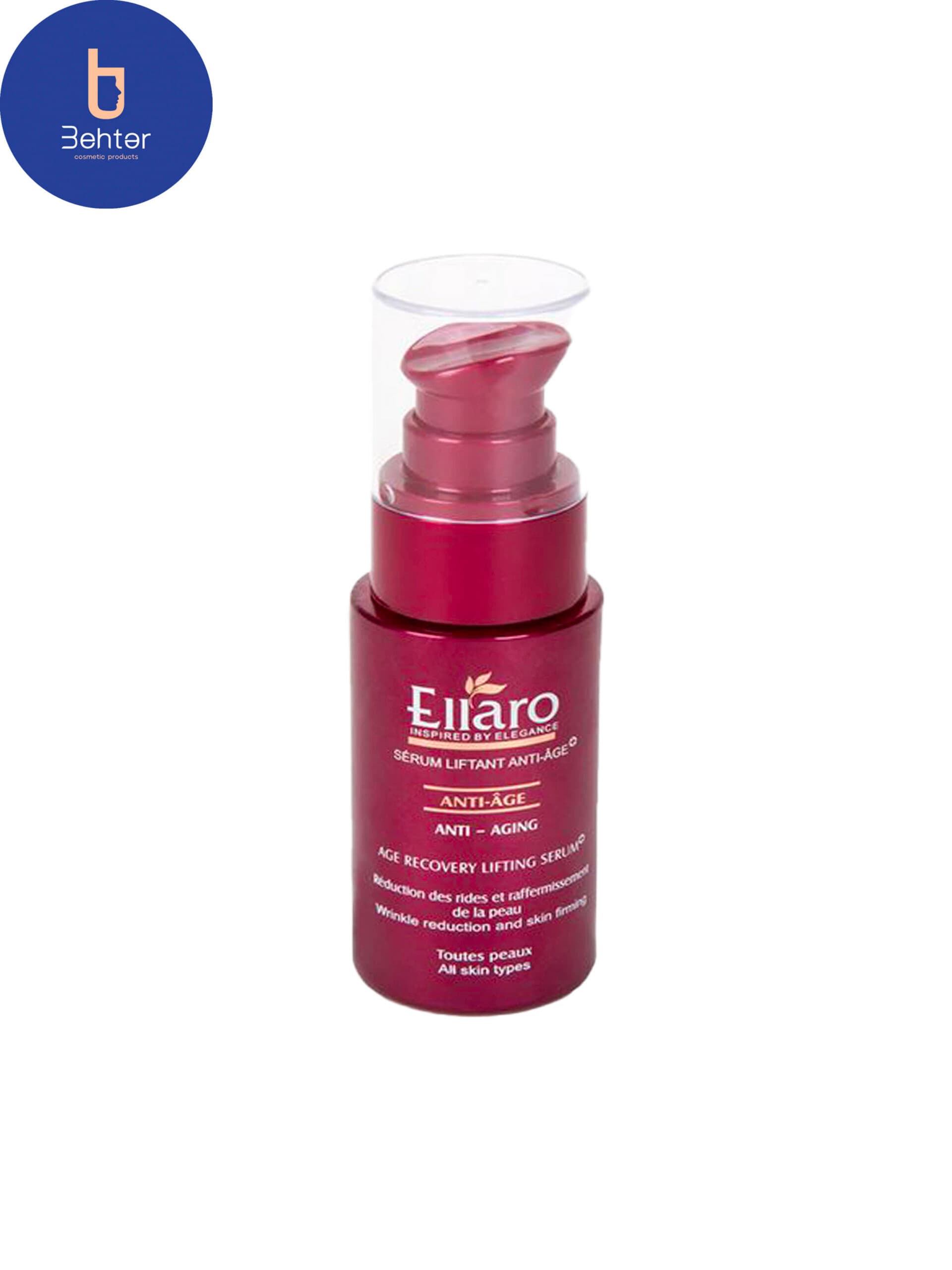 سرم ضد چروک ایج ریکاوری الارو 30میل Ellaro Age Recovery Anti-Wrinkle Serum 30ml — تصویر ۲