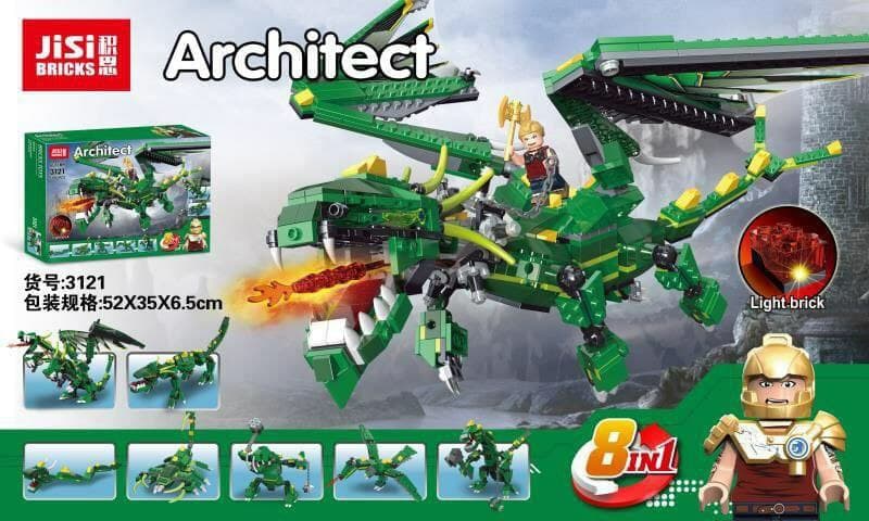 لگو اژدها Architect 8in1 برند DECOOL کد 3121 — تصویر ۳