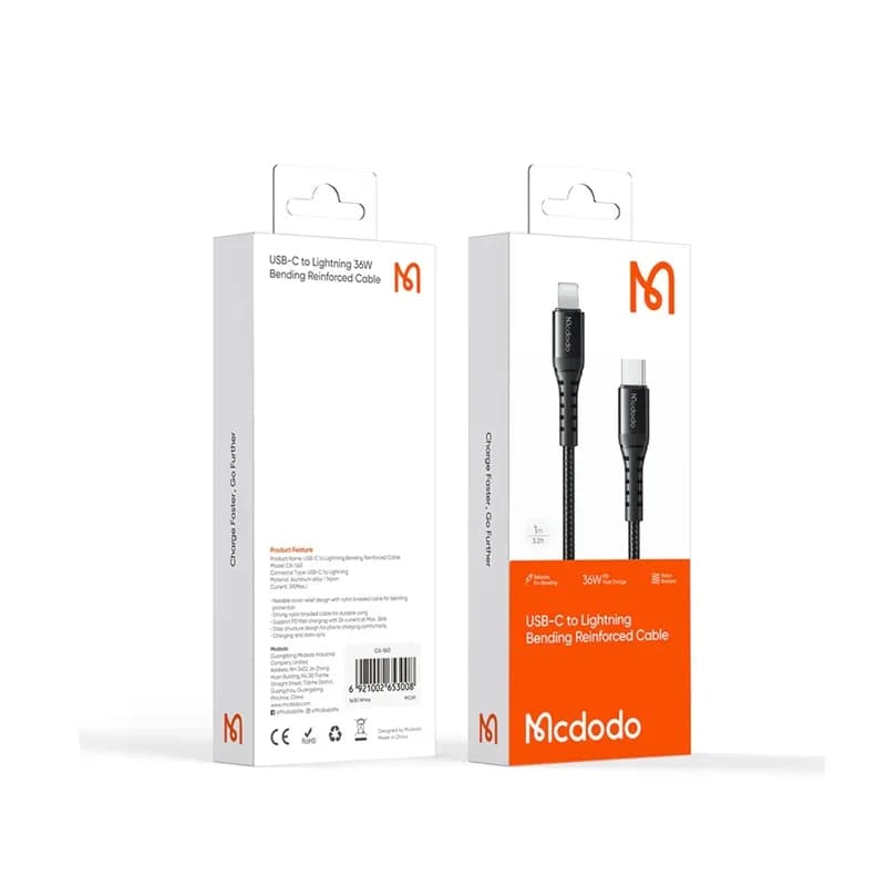 کابل لایتنینگ به Type C مک دودو Mcdodo CA-5631 طول 1 متر توان 36 وات — تصویر ۸