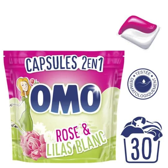کپسول ماشین لباسشویی اومو Omo با رایحه گل رز بسته 30 عددی — تصویر ۵