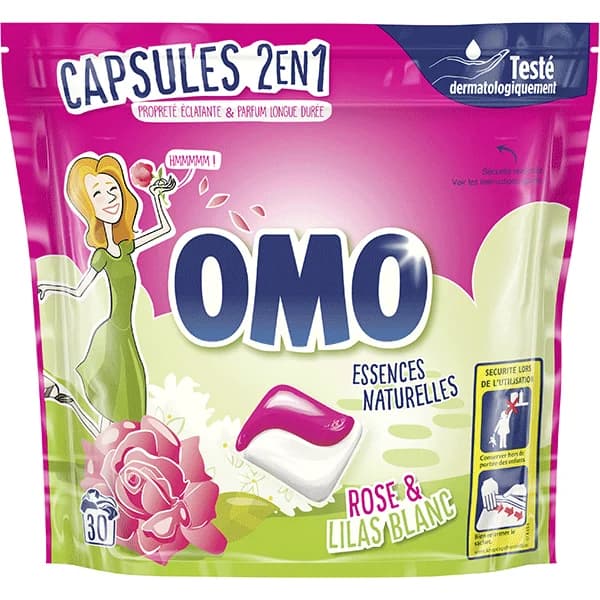 کپسول ماشین لباسشویی اومو Omo با رایحه گل رز بسته 30 عددی — تصویر ۴