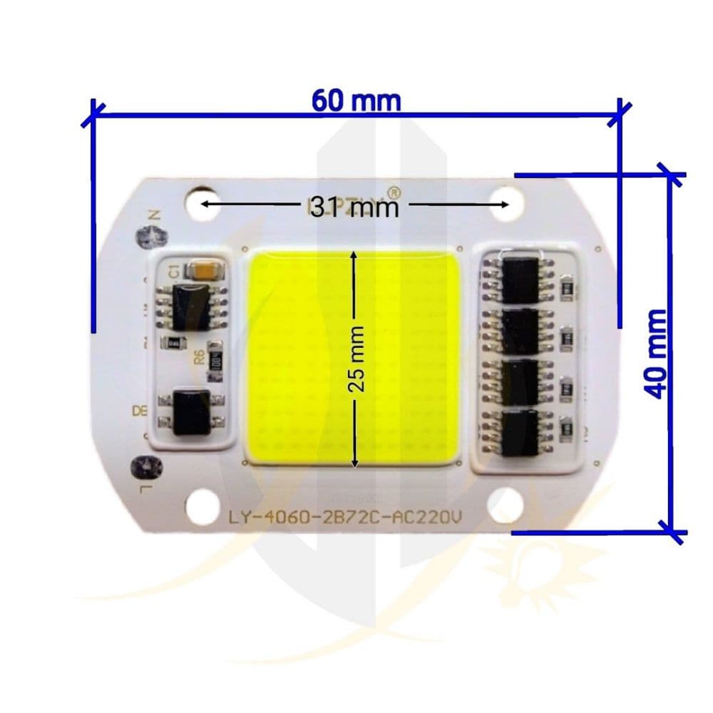 چیپ پروژکتوری 50 وات 40*60 برق مستقیم cob 50w 220V — تصویر ۸