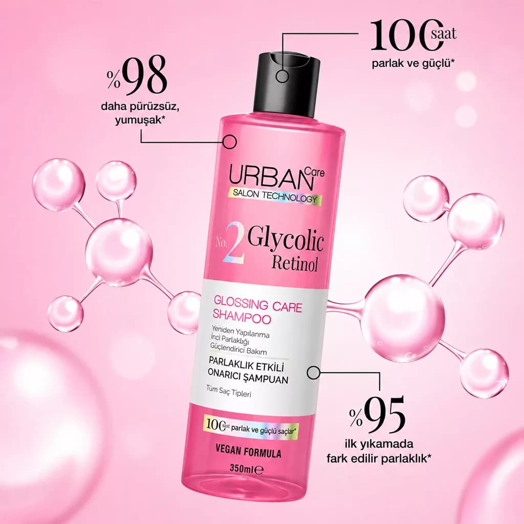 شامپو براق کننده اوربن کر Urban Care حاوى اسید گلیکولیک و رتینول حجم 350 میل — تصویر ۷
