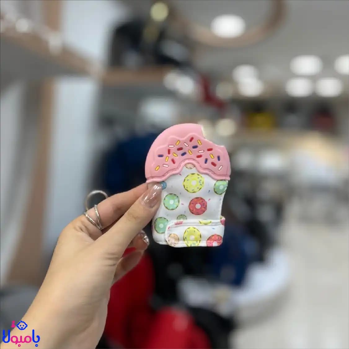دستکش دندانگیر نوزاد سیلیکونی مدل دوناتی 5*10سانتیمتر smart baby — تصویر ۳