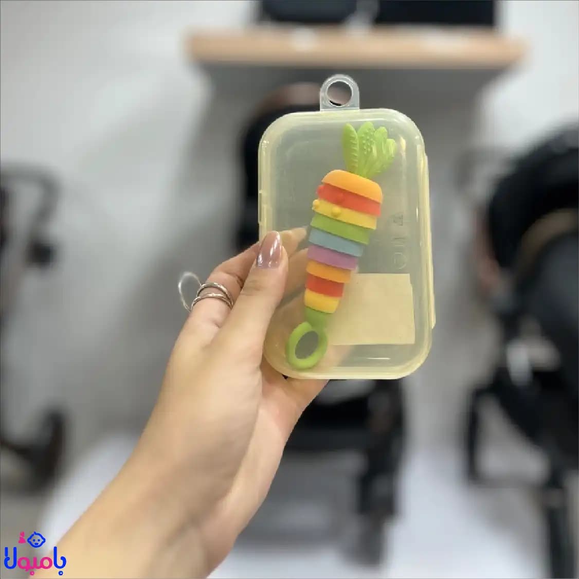 دندانگیر سیلیکونی قاب دار طرح هویج — تصویر ۳