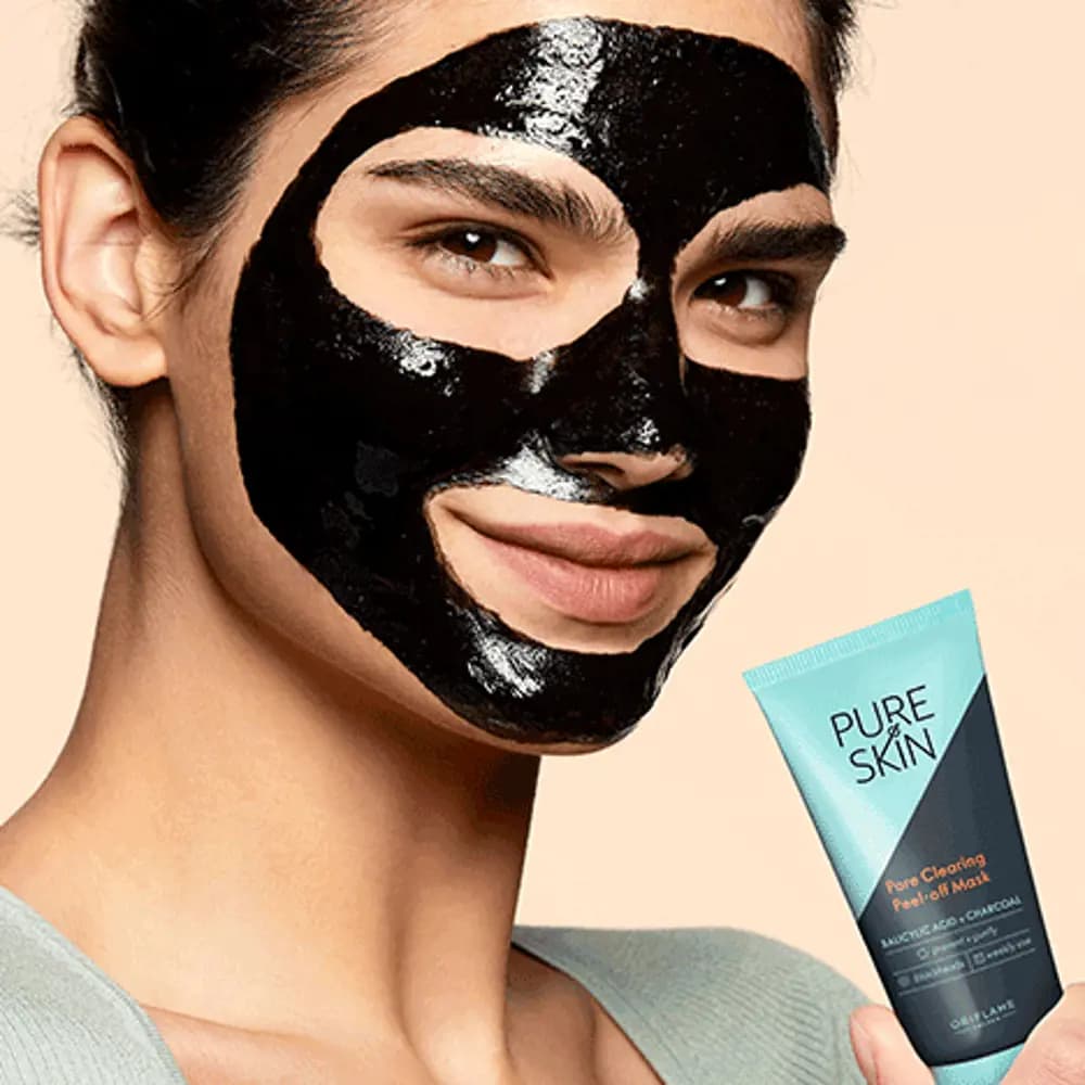 ماسک زغال پیور اسکین اوریفلیم PURE SKIN Pore Clearing Peel-off Mask — تصویر ۷