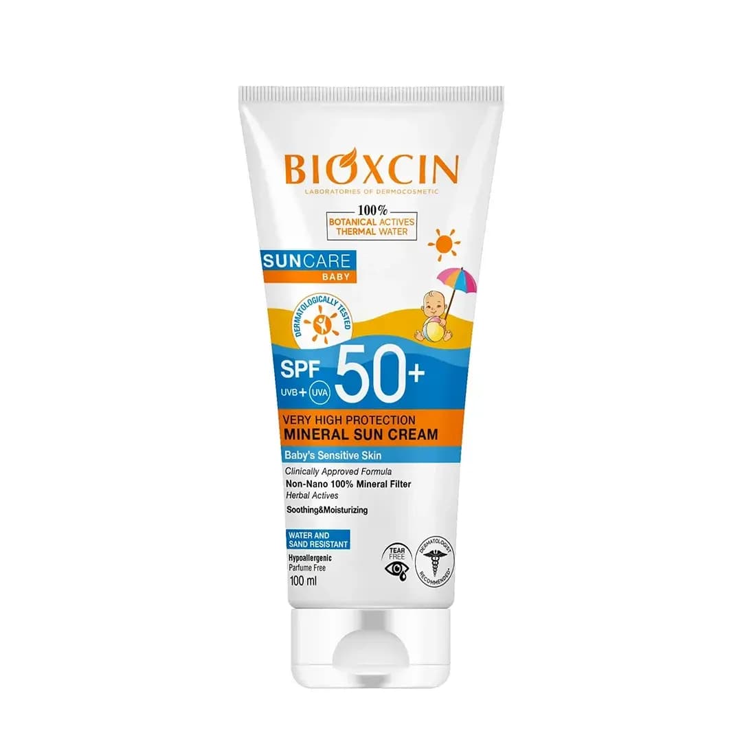 کرم ضد آفتاب بیوکسین مینرال کودک فاقد عطر spf +50 حجم 100 میل — تصویر ۲