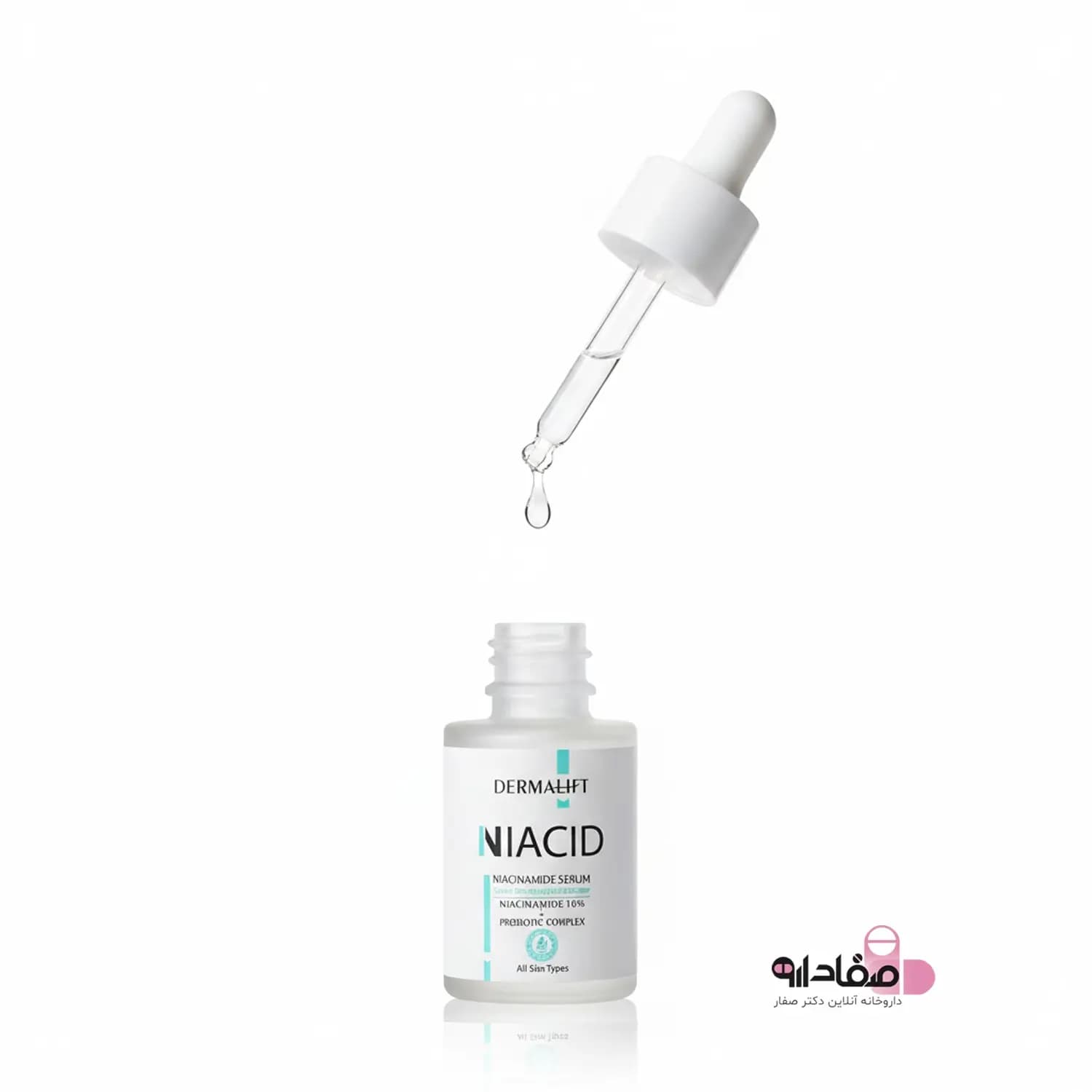 سرم نیاسینامید درمالیفت ۱۰٪ و زینک ۱٪ حجم ۳۰ میل | Dermalift Niacid Serum 10% + Zinc PCA 1% — تصویر ۴