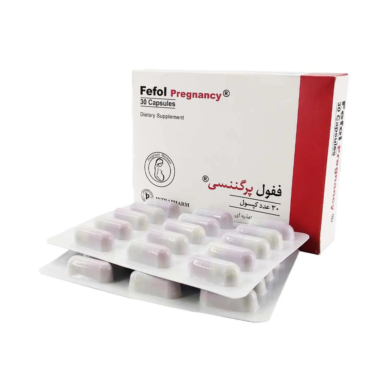 کپسول ففول پرگننسی اینترافارم ۳۰ عددی | IntraPharm Fefol Pregnancy 30 Capsules