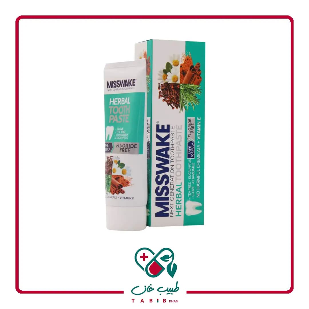 خمیر دندان گیاهی حاوی عصاره میخک و روغن درخت چای میسویک 75 میلی لیتر/Misswake Clove And Tea Tree Herbal Toohthpaste