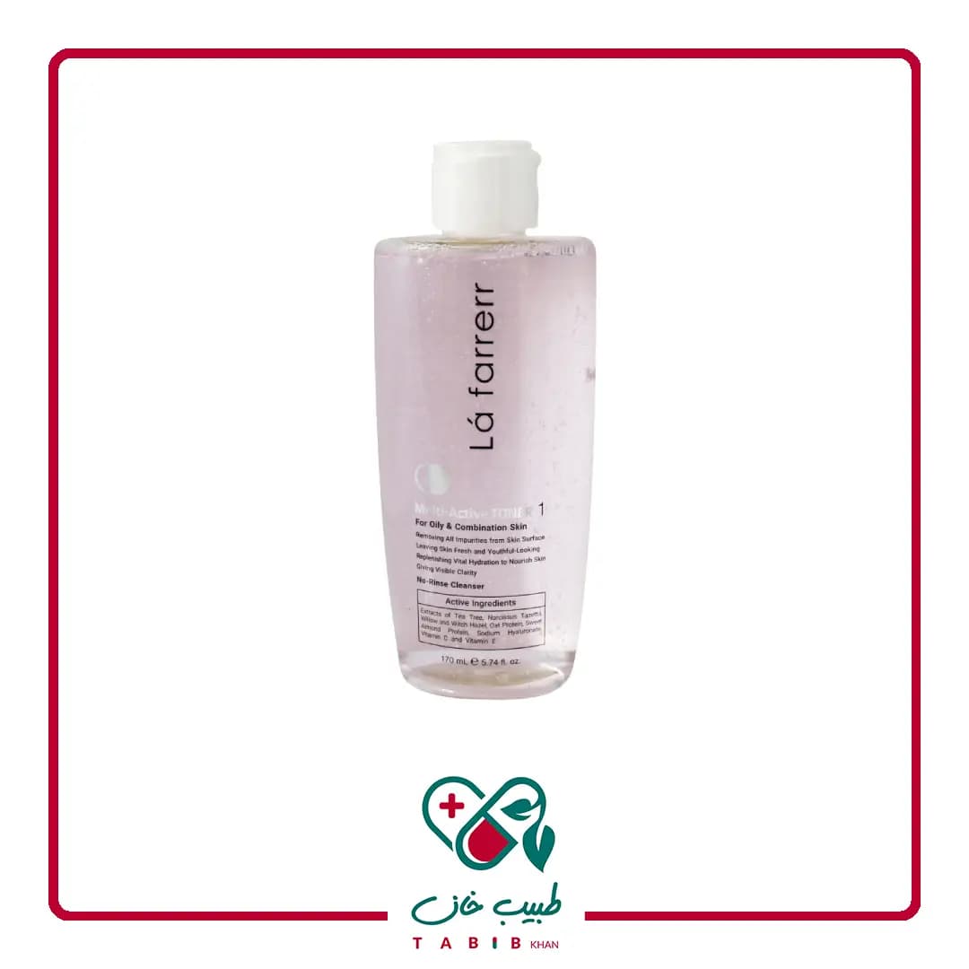 تونر مولتی اکتیو پوست چرب و مختلط لافارر 170 میلی لیتر/La Farrerr Multi Active Toner For Oily And Combination Skin 170 ml — تصویر ۳
