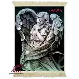 تابلو فرش ماشینی طرح تندیس فرشته بالدار کد t29 - 50*35 — تصویر ۳