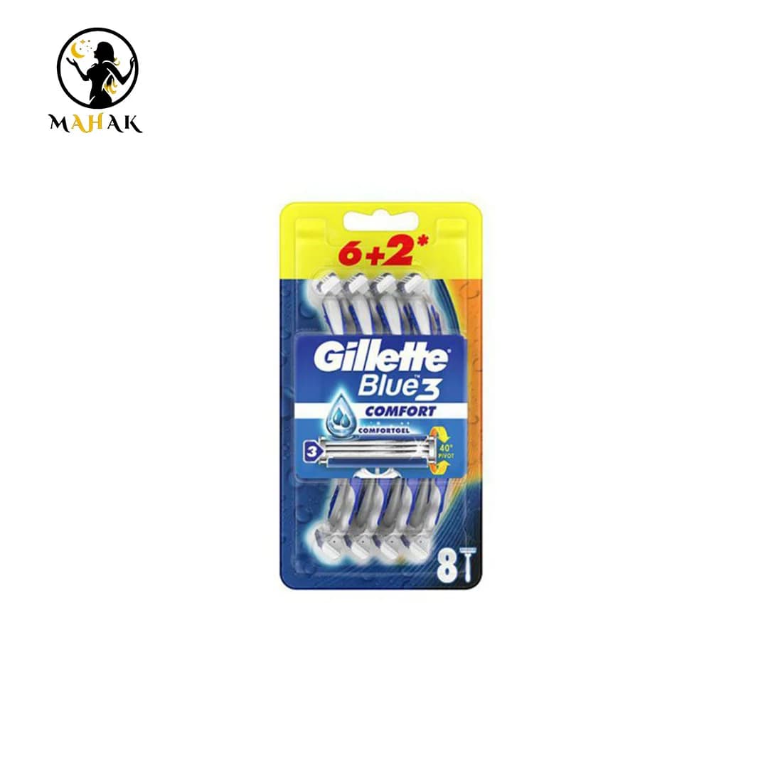 تیغ اصلاح چند بارمصرف ژیلت مدل بلو تری Gillette Blue 3 سری کامفورت 3 عددی — تصویر ۲