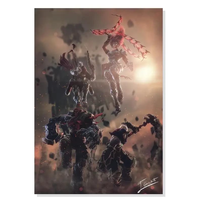تابلو شاسی طرح گیمینگ سوارکاران دارکسایدرز Darksiders War Death Fury Strife Horseman
