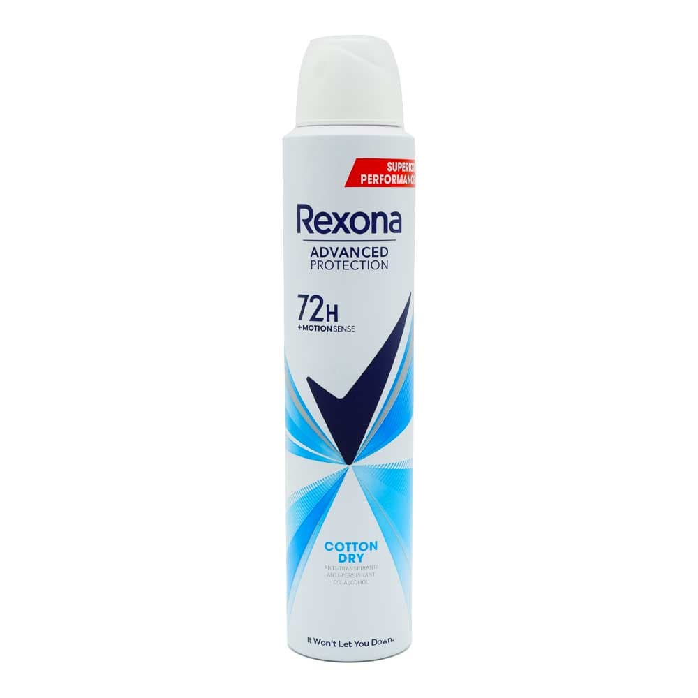اسپری بدن ضد تعریق زنانه رکسونا REXONA اصل آرژانتین مدل Cotton Dry حجم 200 میلی لیتر — تصویر ۹