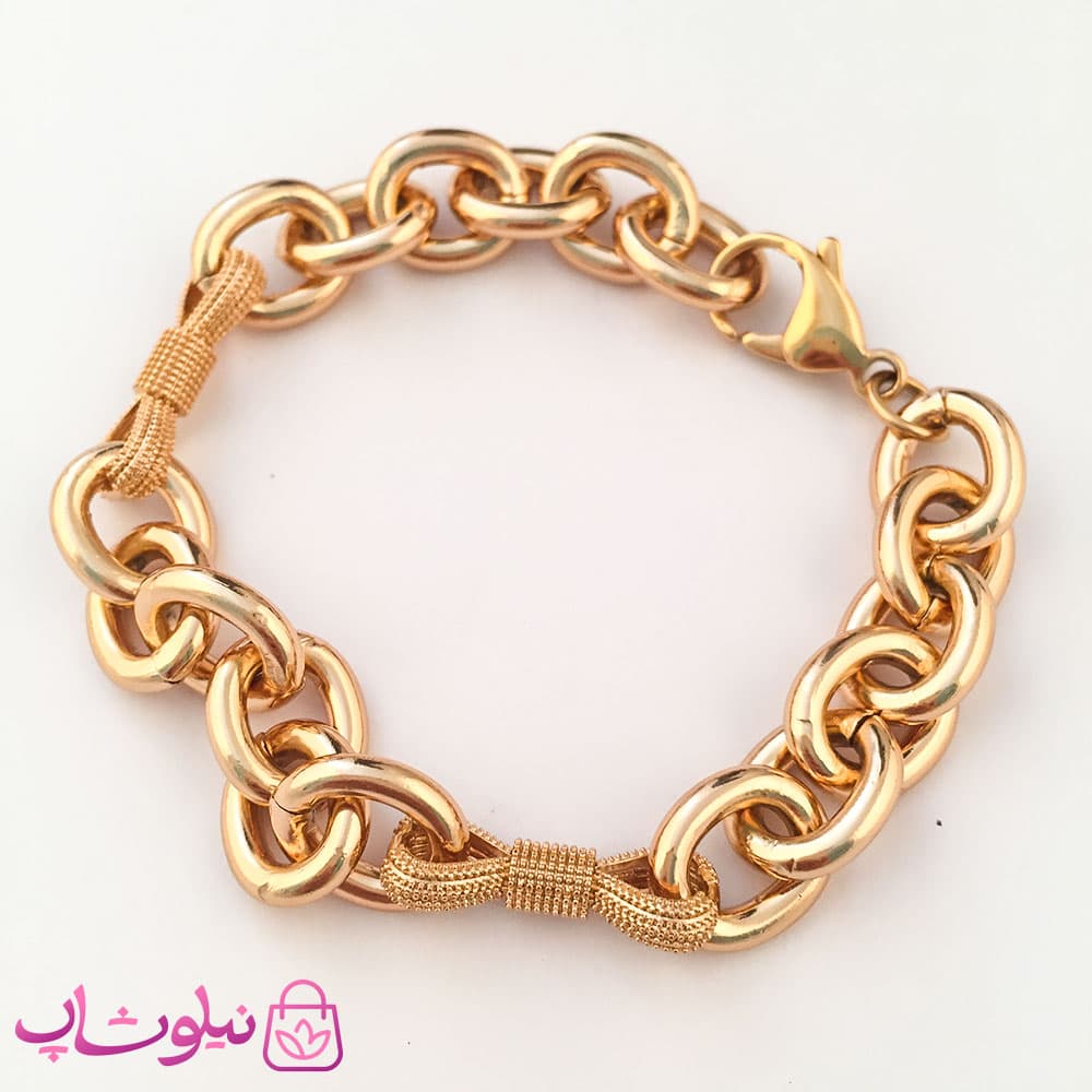 دستبند زنانه ژوپینگ طرح زنجیری پهن کد 1224-1