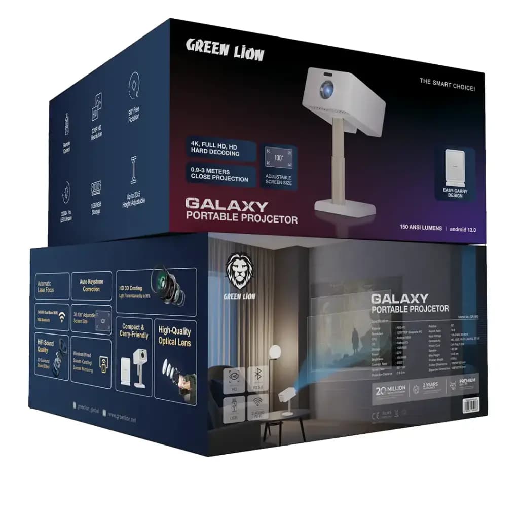 ويدئو پروژكتور گلكسي گرين لاين Green Lion Galaxy Portable Projector GPJ4K5 — تصویر ۸