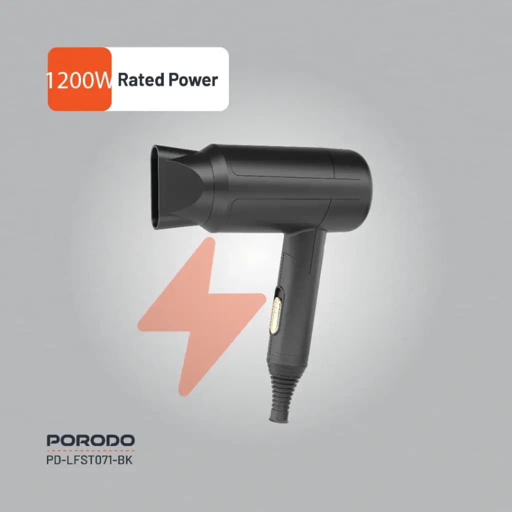 سشوار تاشو مدل LFST071 با توان ۱۲۰۰ وات پرودو Porodo Lifestyle 1200W Foldable Hair Dryer — تصویر ۸