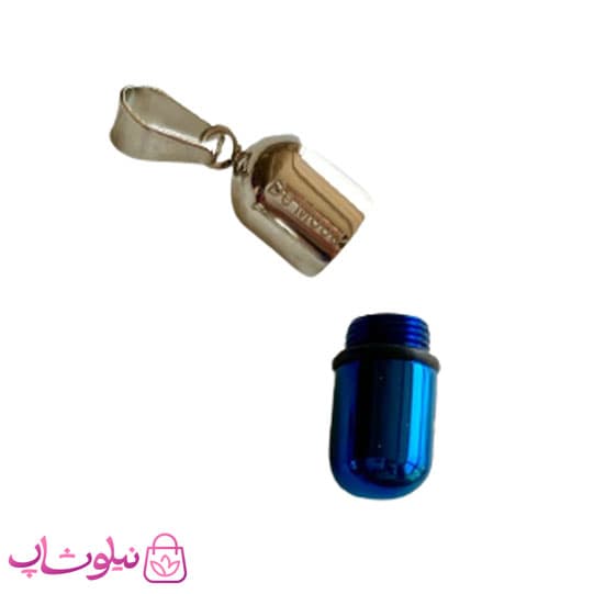 گردنبند کپسول عشق آبی نقره ای کد 270 — تصویر ۲