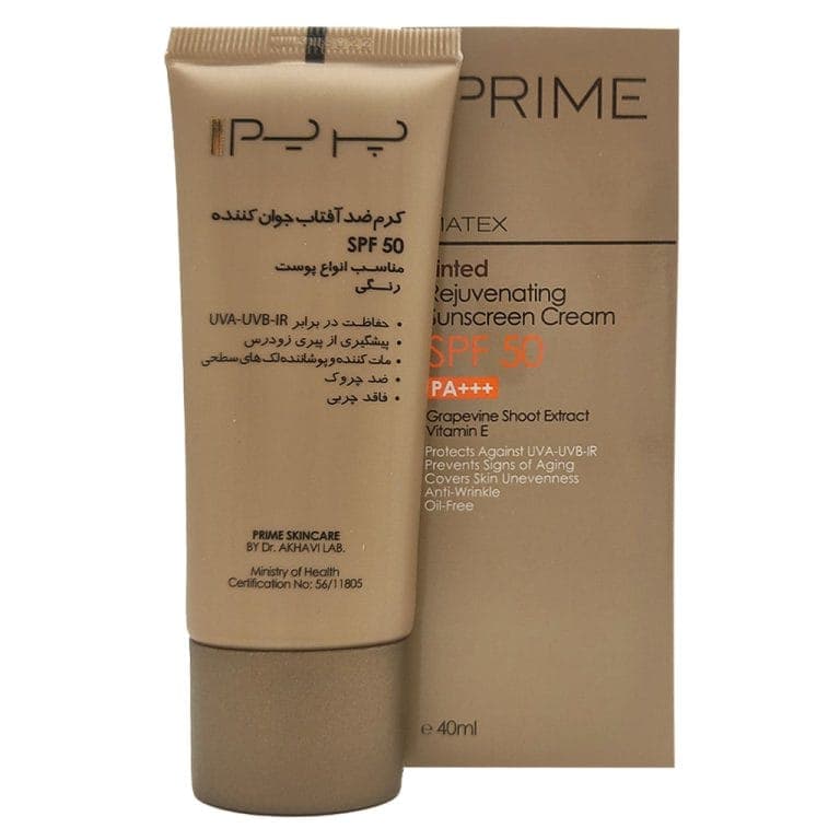 کرم ضد آفتاب رنگی و ضد چروک پریم (Prime) مدل Matex SPF50 مناسب انواع پوست 40 میلیلیتر