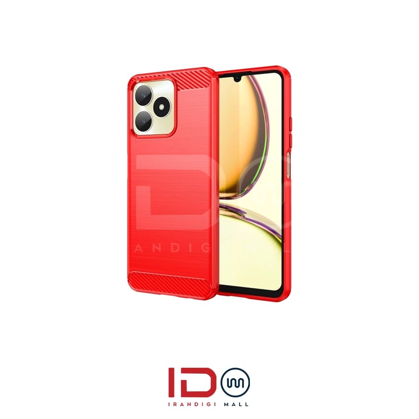 قاب فیبر کربن گوشی ریلمی مدل Realme C53 برند rugged armor رنگ قرمز — تصویر ۳