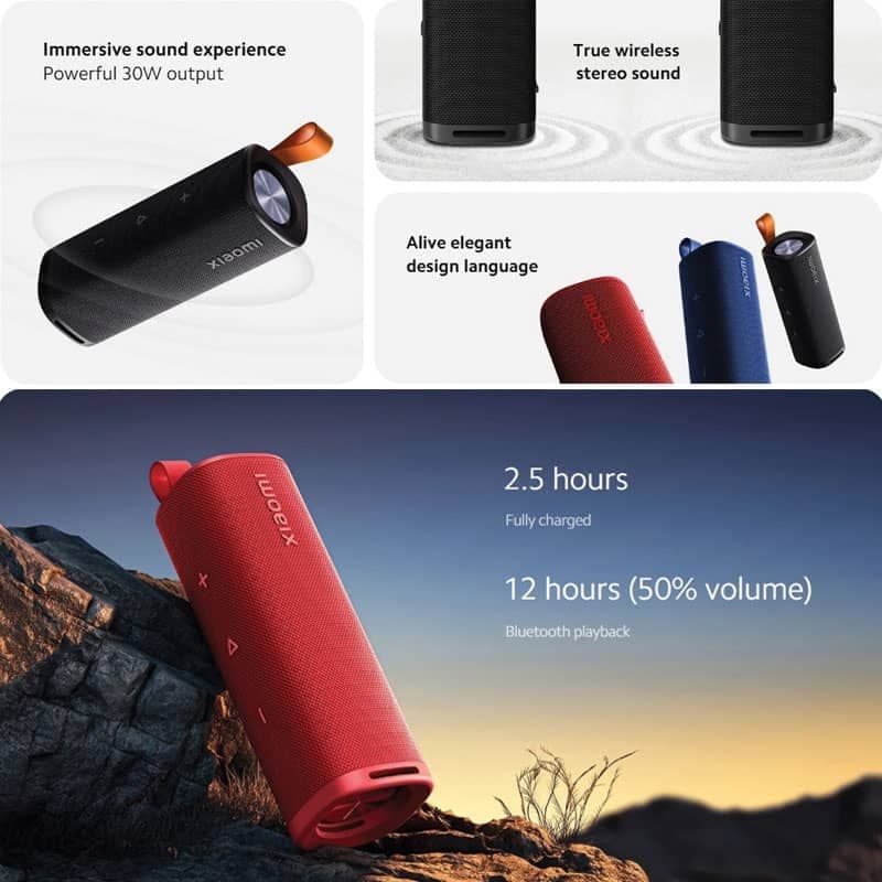 اسپیکر بلوتوثی شیائومی 30 وات مدل Xiaomi Sound Outdoor MDZ-38-DB — تصویر ۵